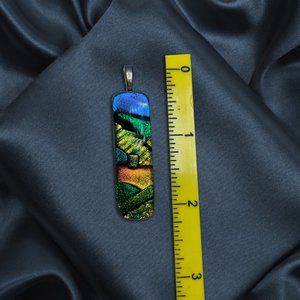 Handmade, Artist Signed Dichroic Glass Pendant